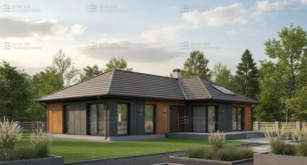 Проект Одноэтажный дом 13 на 12, 119 м2