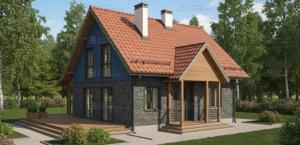 Проект Двухэтажный дом 10 на 9, 123 м2