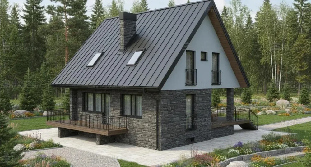 Проект Двухэтажный дом 10 на 9, 93 м2